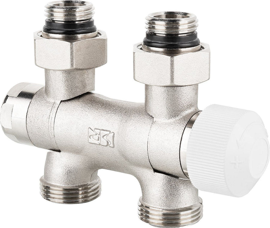 Bloc de vanne thermostatique Flex DN 15 (1/2") × eurocône DN 20 (3/4"), monotube et bitube
