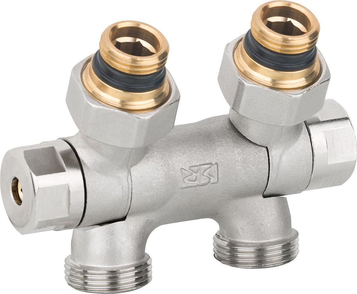 Bloc de robinet d'arrêt Flex DN 15 (1/2") × eurocône DN 20 (3/4"), monotube et bitube