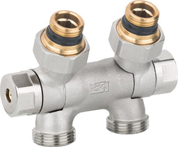 Bloc de robinet d'arrêt Flex DN 15 (1/2") × eurocône DN 20 (3/4"), monotube et bitube