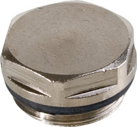 Bouchon d'obturation pour radiateur, laiton nickelé, joint EPDM
