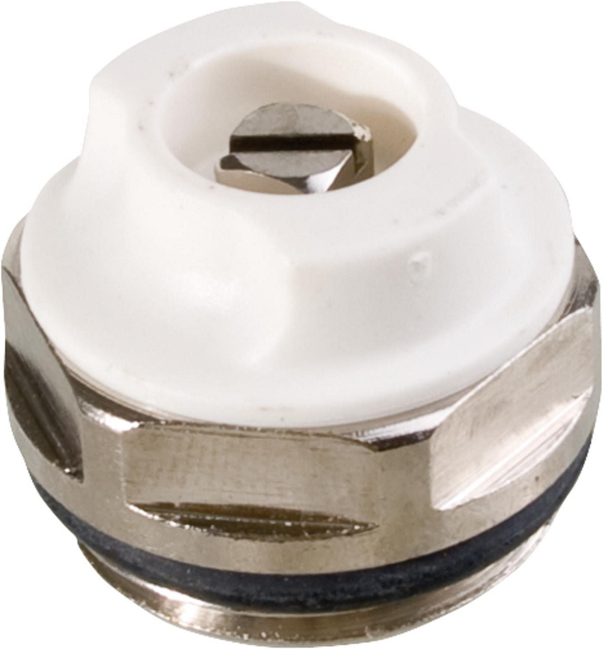 Vanne de purge rotative pour radiateur, laiton nickelé, joint torique