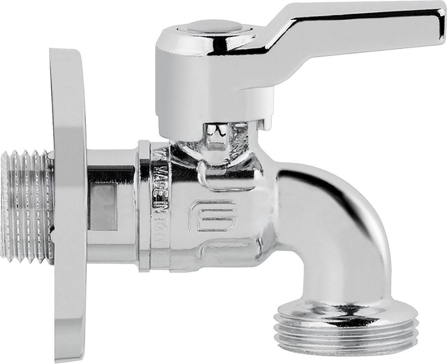 Robinet à boisseau sphérique pour machine à laver Star chromé brillant DN15 1/2", sortie DN20 3/4"