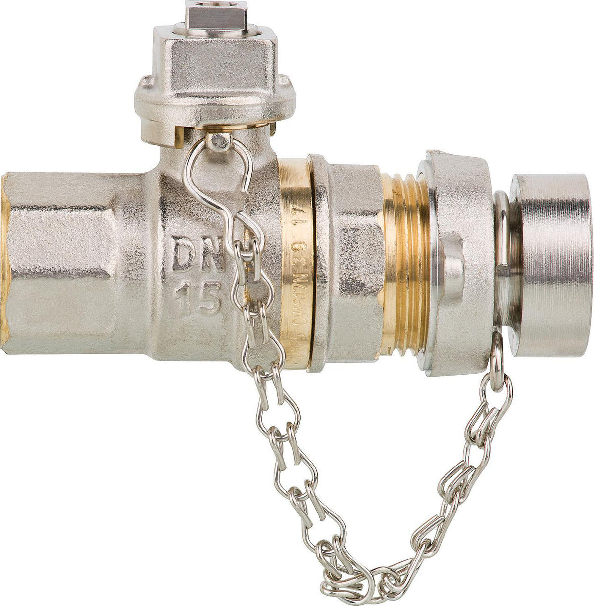 Robinet à boisseau sphérique laiton Tappy pour clé 4 pans, PN 40, DN15 (1/2")