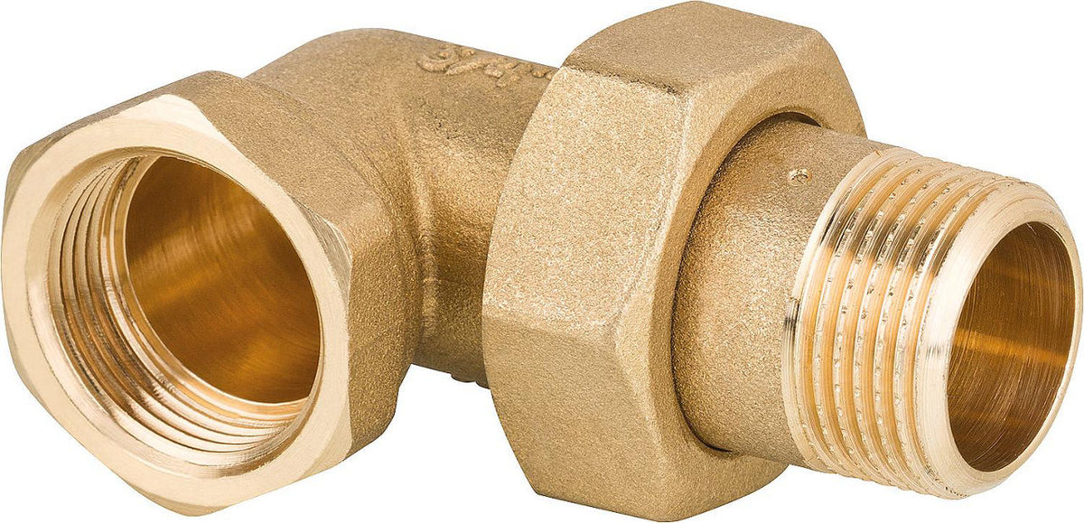 Winkelstück Messing 90° mit Flachdichtung (F/M)