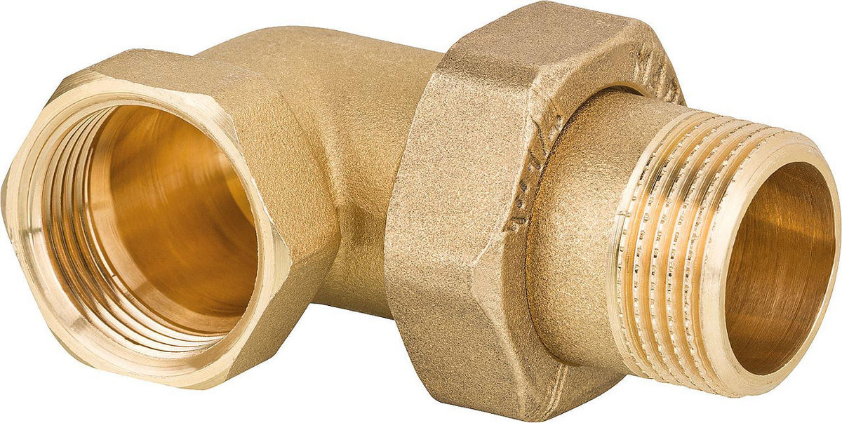 Winkelstück Messing 90° mit Flachdichtung (F/M)