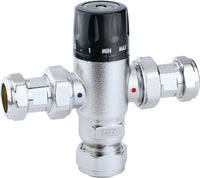 Mitigeur thermostatique Caleffi 521 réglable, chromé, Ø 22 mm