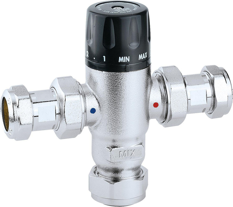 Mitigeur thermostatique Caleffi 521 réglable, chromé, Ø 22 mm
