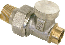 Raccord de retour droit DN 15 (1/2") × 15 mm à souder, laiton nickelé