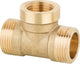Té laiton DN20 (3/4") M x DN15 (1/2") fem. x DN20 (3/4") M joint plat PN10