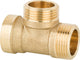 Té laiton DN15(1/2") F x DN20(3/4") M x DN20(3/4") M joint plat PN10
