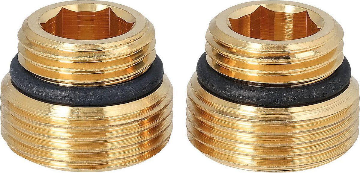 Kit de 2 nipples de transition autoétanches DN 20 (3/4") × DN 15 (1/2")