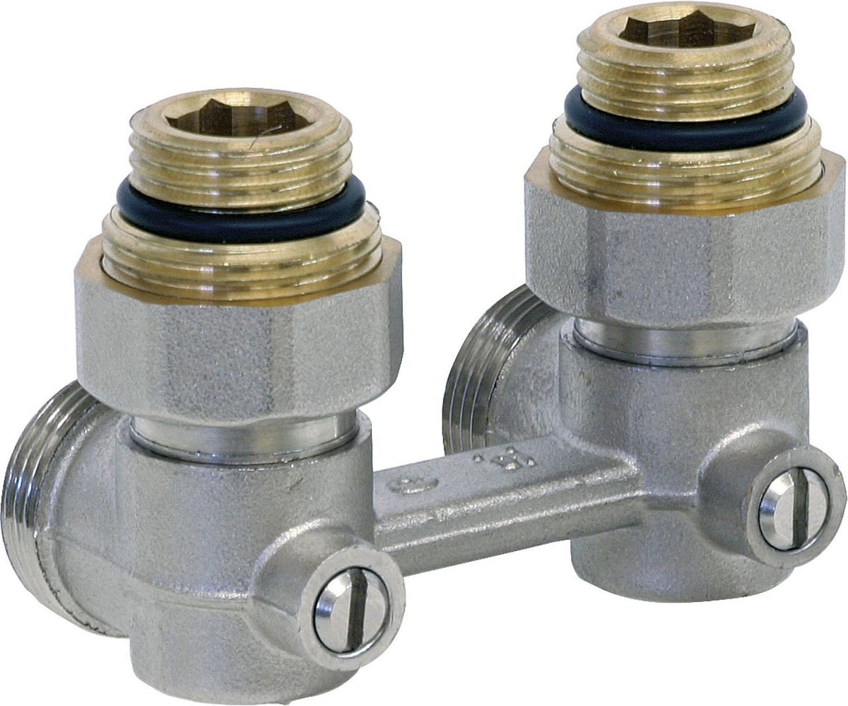 Raccord double à boisseau sphérique bitube DN 15 (1/2") mâle