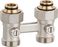 Raccord double à boisseau sphérique bitube DN 20 (3/4") femelle × eurocône