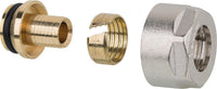 Raccord à compression à écrou-chapeau nickelé pour tube PE, eurocône 3/4"