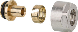 Raccord à compression à écrou-chapeau nickelé pour tube PE, eurocône 3/4"