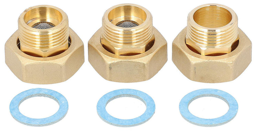 Kit de raccords Easyflow avec 2 clapets anti-retour 120 °C, DN 20 (3/4") mâle × DN 25 (1")