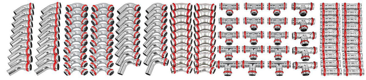 Kit de raccords à sertir acier contour V