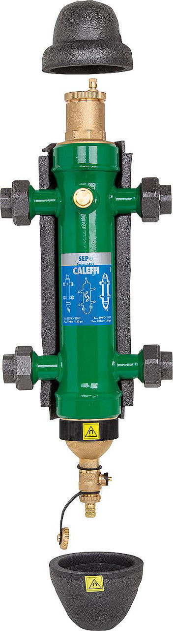 Découpleur hydraulique multifonction CALEFFI SEP4 avec désemboueur et séparateur de microbulles