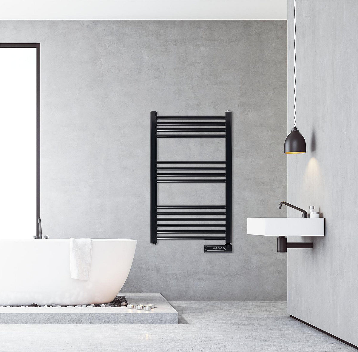 Radiateur sèche-serviettes électrique Sani Towel, noir