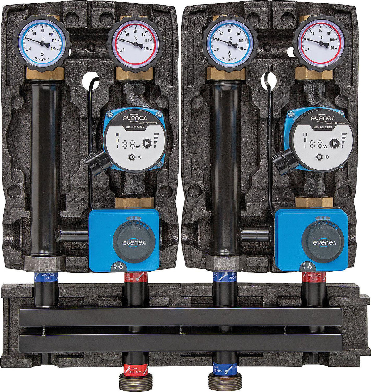 Groupe collecteur modulaire Evenes 2x circuit mélangé, DN25 (1")