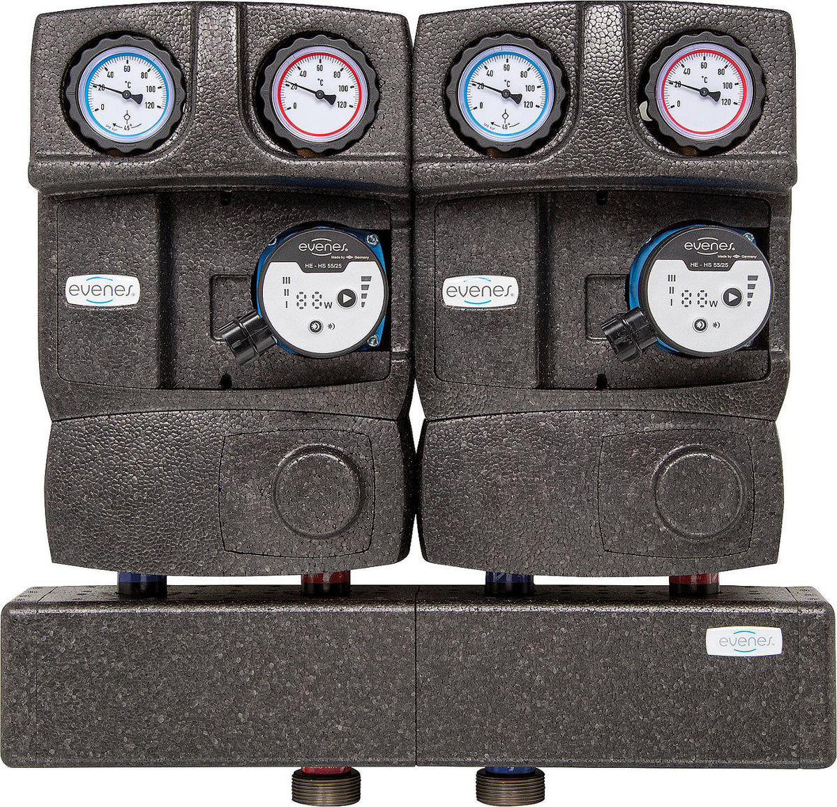 Groupe collecteur modulaire Evenes 2x circuit direct, DN25 (1")