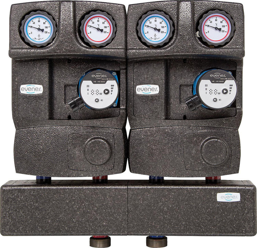 Groupe collecteur modulaire Evenes 2x circuit direct, DN25 (1")