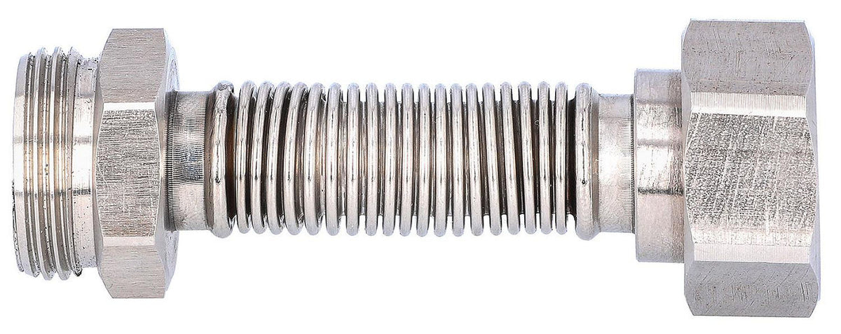 Tube flexible ondulé en inox extensible eurocône DN 20 (3/4") × DN 20 (3/4") mâle