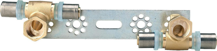 Plaque de montage evenes avec 2 raccords à sertir 16x2mm-1/2''-16x2mm, profil TH