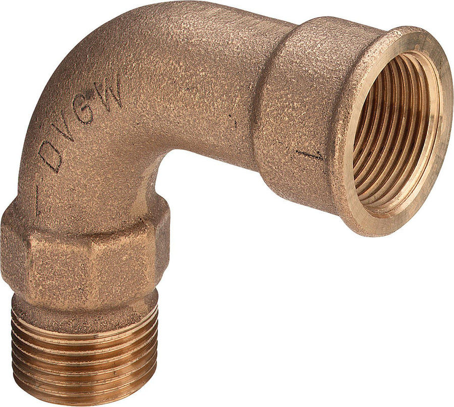 Raccord fileté bronze coude long 90° F/M Type 3001