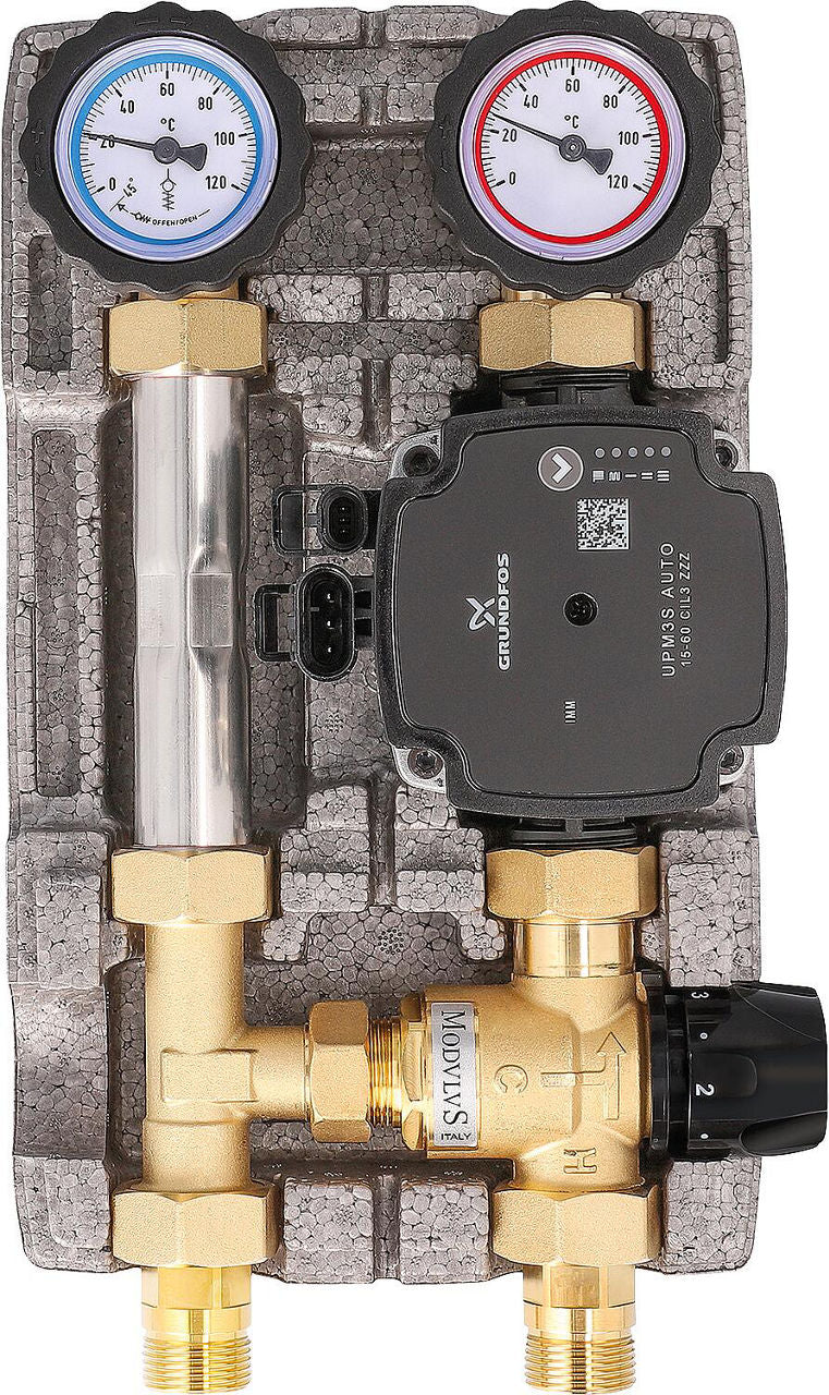 Module hydraulique Easyflow DN20 circuit de régulation valeur constante,thermique 20-43° et raccord compteur d energie