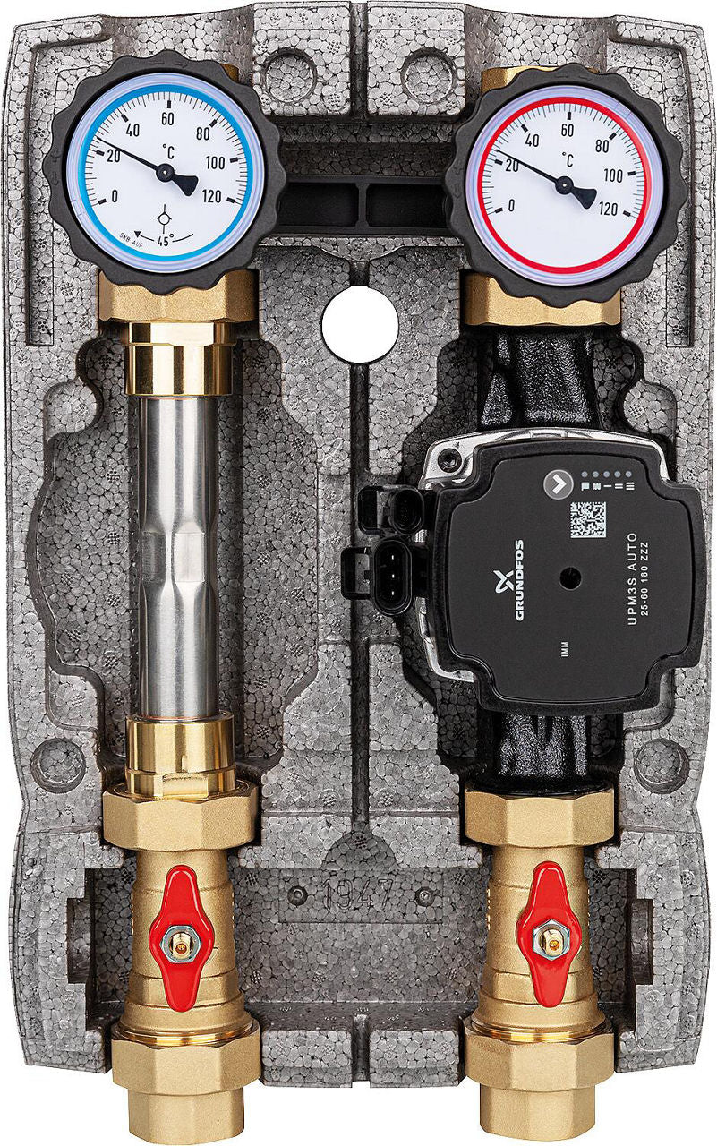 Module hydraulique Easyflow DN25(1") non mélangé, raccord compteur d energie