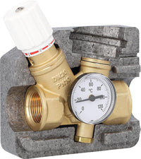 Vanne de régulation de circulation thermostatique IVAR RTV A, avec coque d'isolation