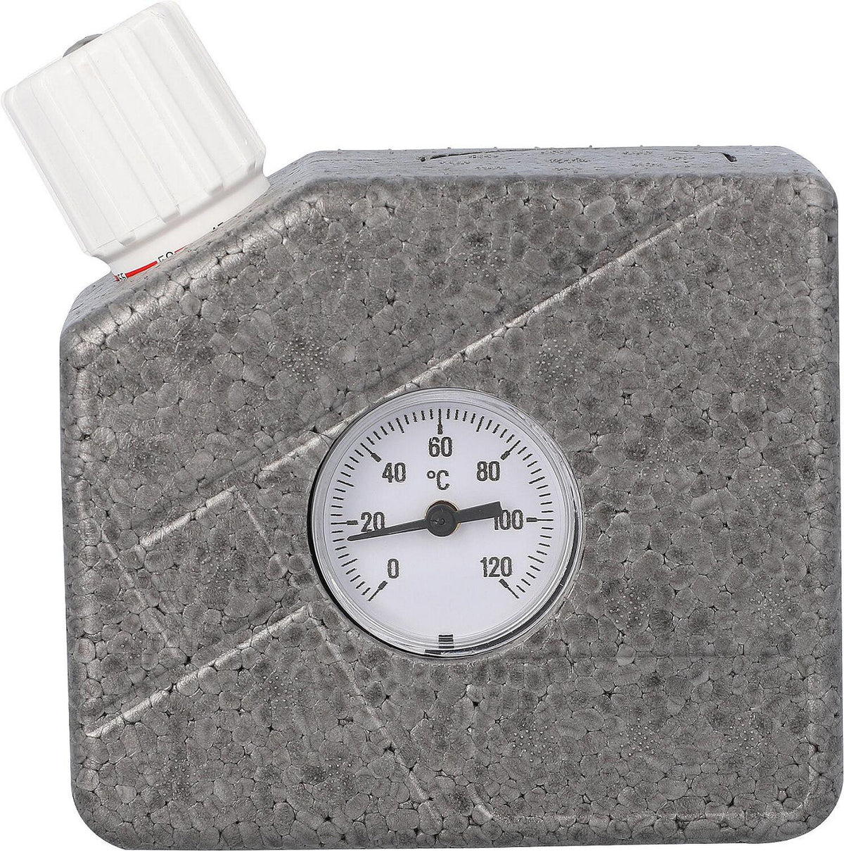 Vanne de régulation de circulation thermostatique IVAR RTV A, avec coque d'isolation
