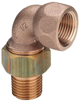 Raccord fileté bronze union coudée 90° conique F/M Type 3098