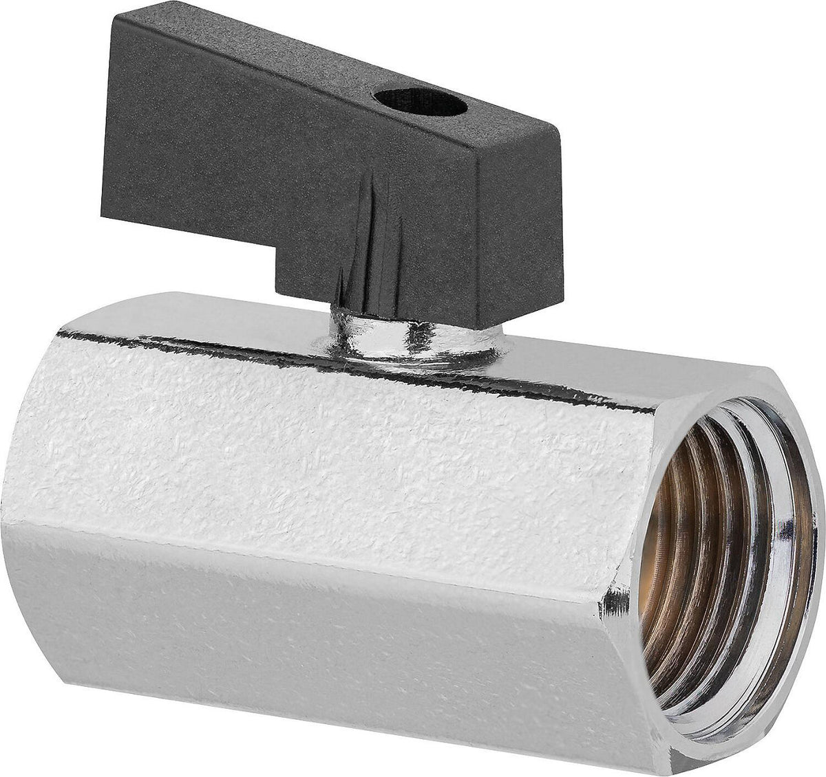 Mini robinet à boisseau sphérique laiton femelle × femelle, levier court