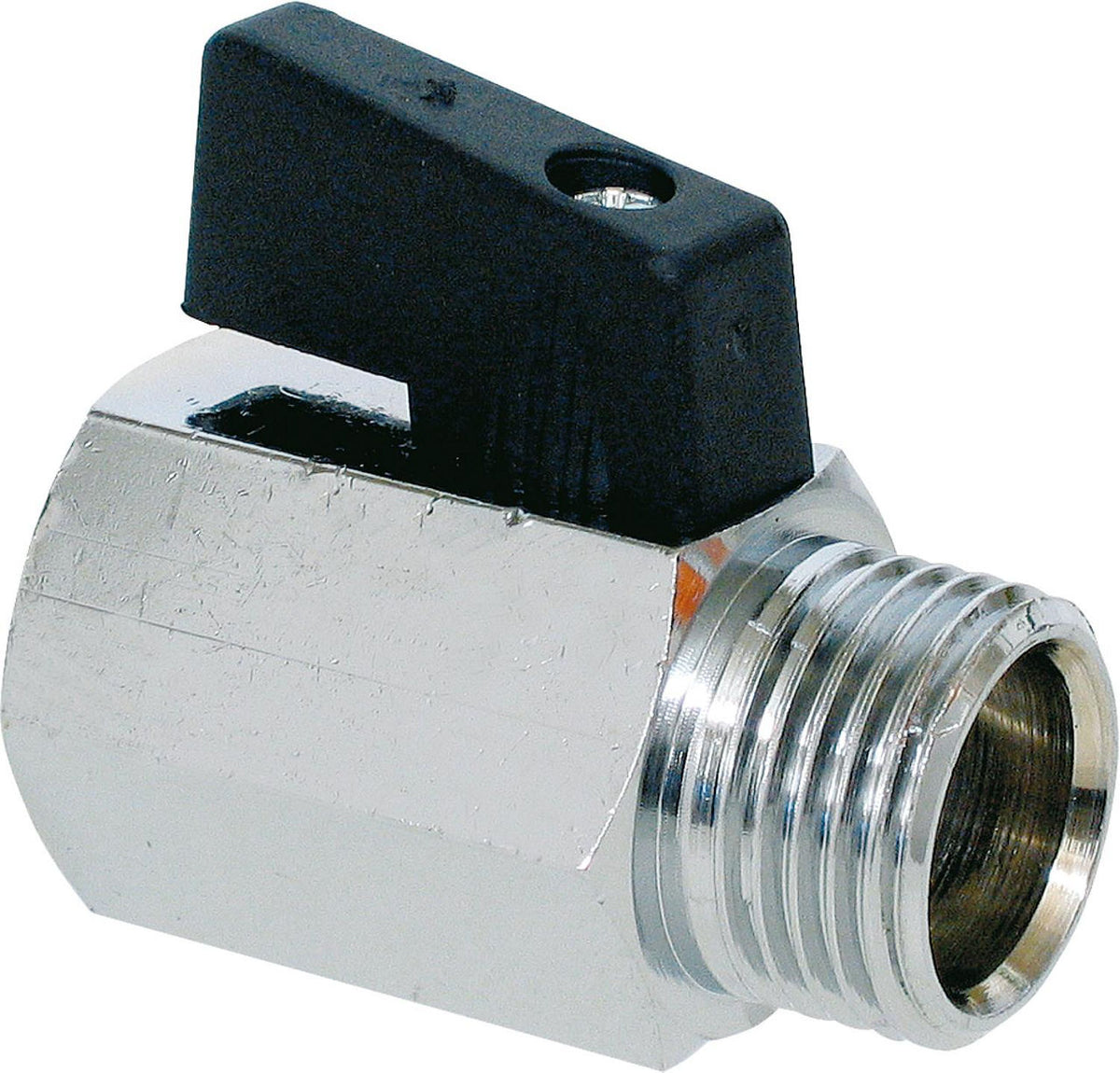 Mini robinet à boisseau sphérique laiton femelle × mâle, levier court PN10