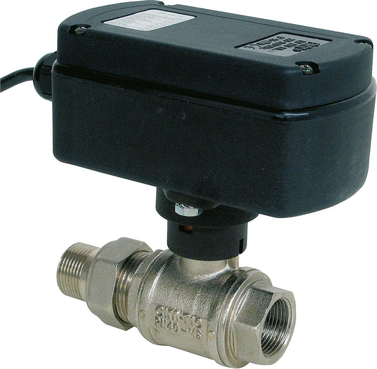 Vanne à boisseau sphérique laiton électro-motorisée BE-EMV série 801, femelle × raccord union