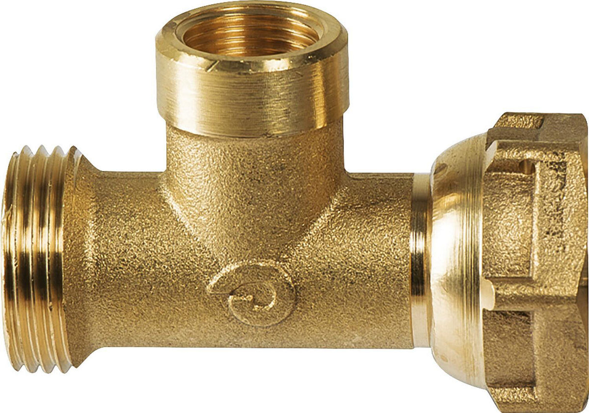 Té en laiton DN20(3/4") M x DN10(3/8") F x DN20(3/4") ET