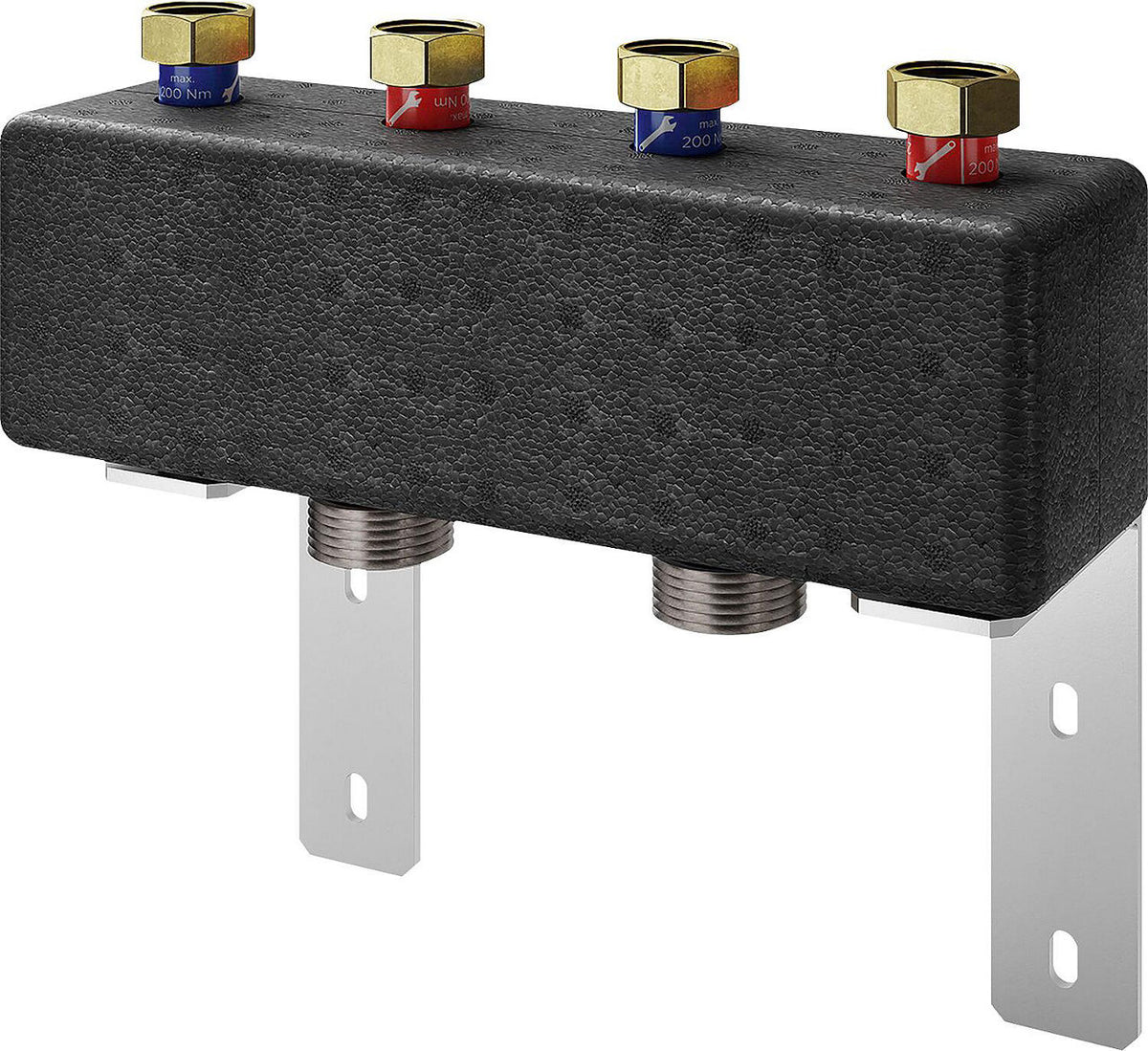 Collecteur-répartiteur de chauffage Evenes type VT 2 à écrou tournant DN 20 (3/4") – 50 kW, 2 m³/h