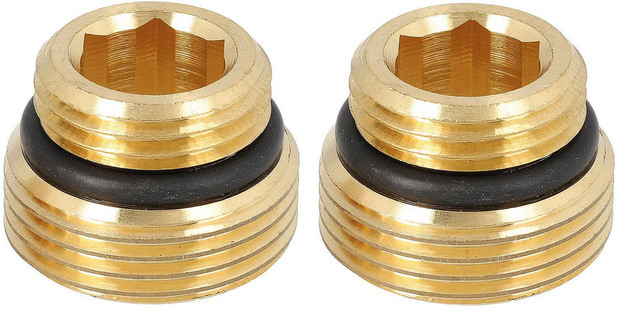 Kit de 2 nipples de transition en laiton DN 20 (3/4") × DN 15 (1/2") à joint plat