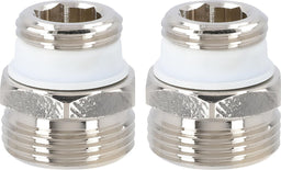 Kit de nipples de transition eurocône DN 20 (3/4") × DN 15 (1/2") mâle, laiton nickelé autoétanche