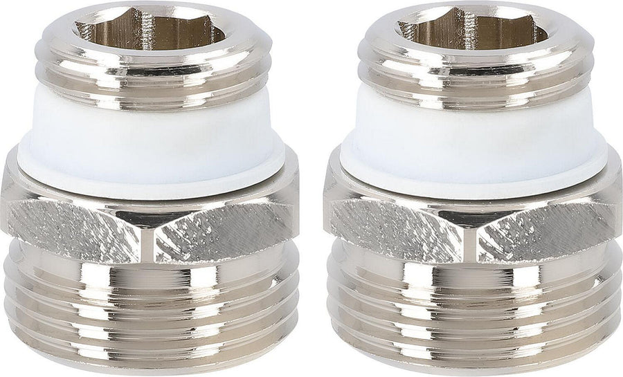 Kit de nipples de transition eurocône DN 20 (3/4") × DN 15 (1/2") mâle, laiton nickelé autoétanche