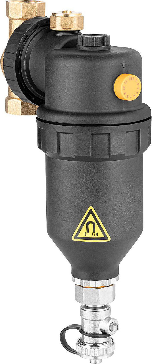 Kit complet 1x Séparateur à boisseau sphérique et désemboueur DN 25 (1") + 2x Robinet à boisseau sphérique + 1x Isolatio