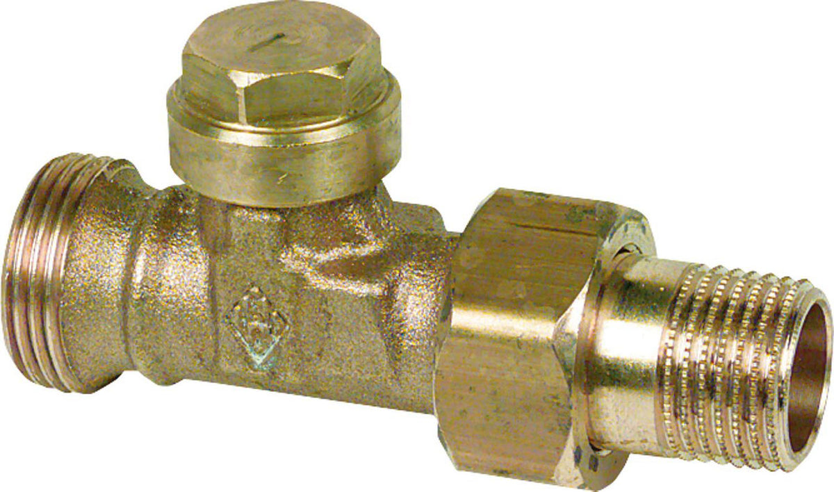 Raccord de retour IMI Heimeier DN 15 (1/2") R 1/2" mâle avec vanne d'arrêt et réglage de précision