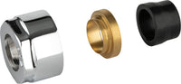Raccord à compression chromé Ø 15 mm pour robinetterie de radiateur design