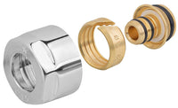 Raccord à compression chromé Ø 16 mm pour robinetterie de radiateur design