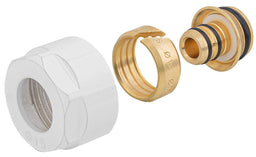Raccord à compression blanc Ø 16 mm × eurocône DN 20 (3/4") pour robinetterie de radiateur design