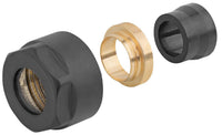 Raccord à compression noir Ø 15 mm pour robinetterie de radiateur design
