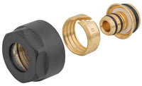 Raccord à compression noir Ø 16 mm pour robinetterie de radiateur design