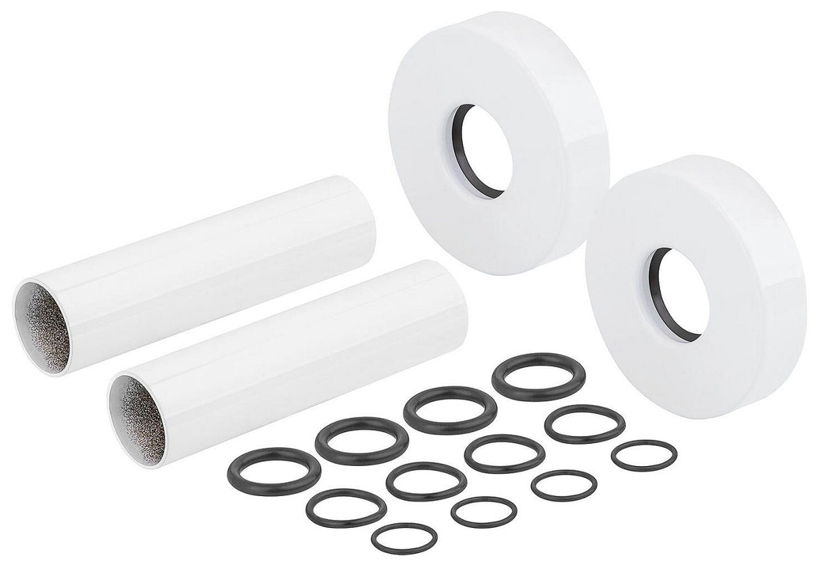 Set de 2 rosaces simples et 2 habillages de tube 70 mm pour tube Ø 12-16 mm